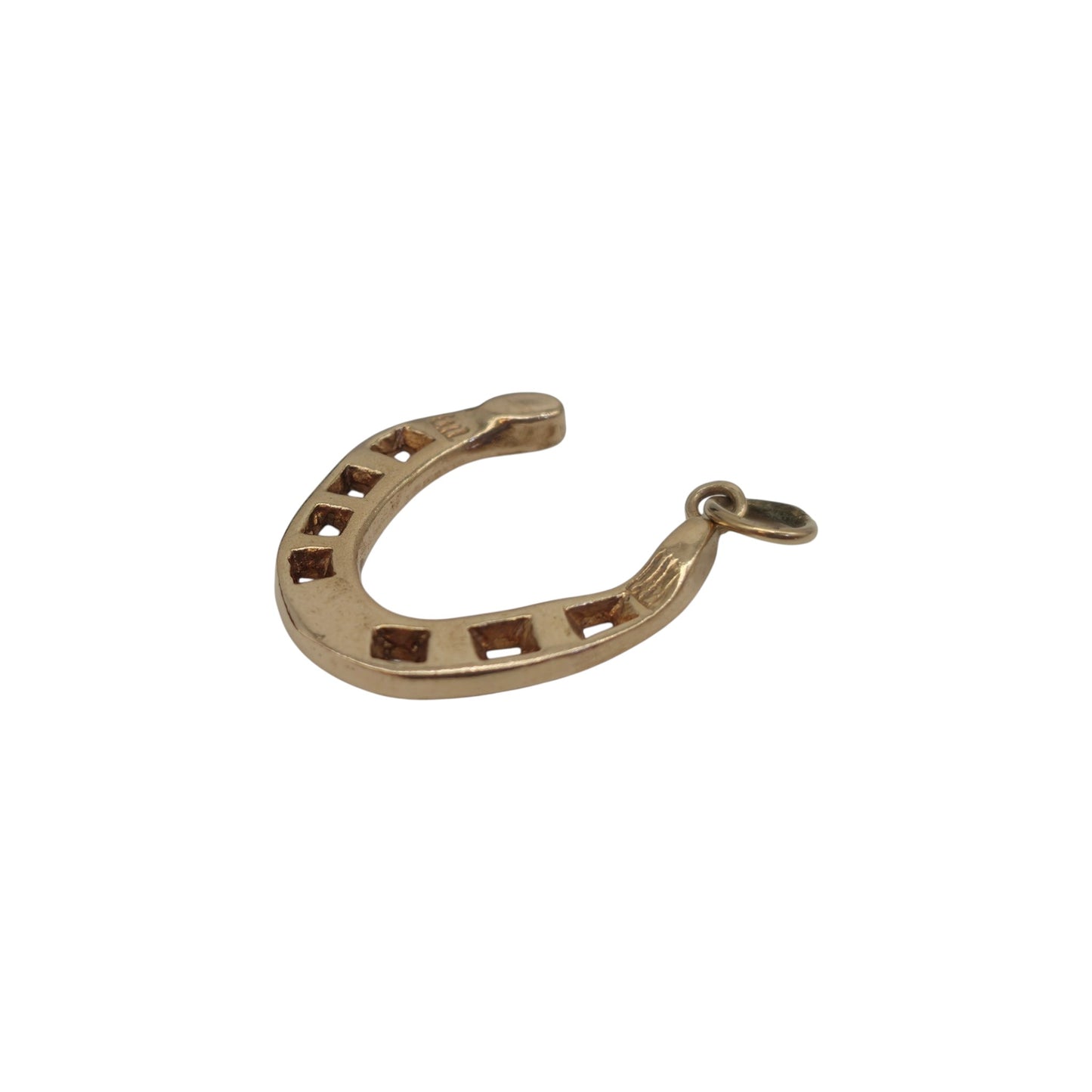 9ct 375 Yellow Gold Horseshoe Charm 1969 L 2.1 cm 3.4 g.