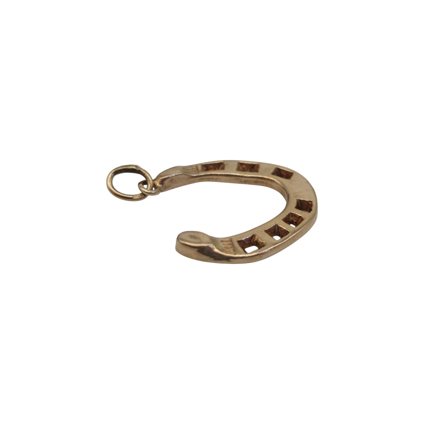 9ct 375 Yellow Gold Horseshoe Charm 1969 L 2.1 cm 3.4 g.