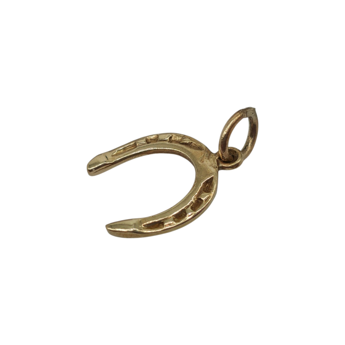 9ct 375 Yellow Gold Horseshoe Charm 1990 L 1.1 cm 0.5 g.