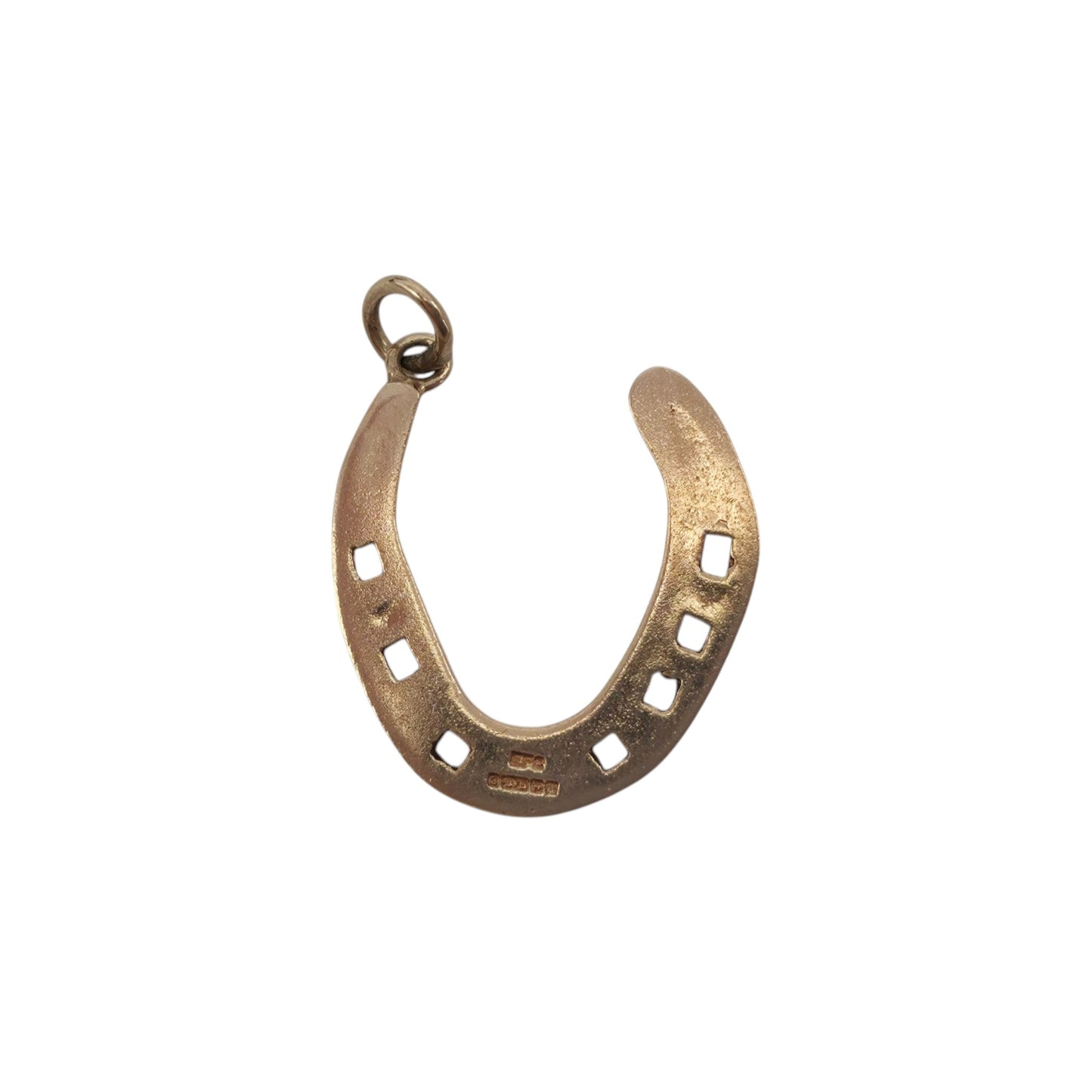 9ct 375 Yellow Gold Horseshoe Charm 1969 L 2.1 cm 3.4 g.