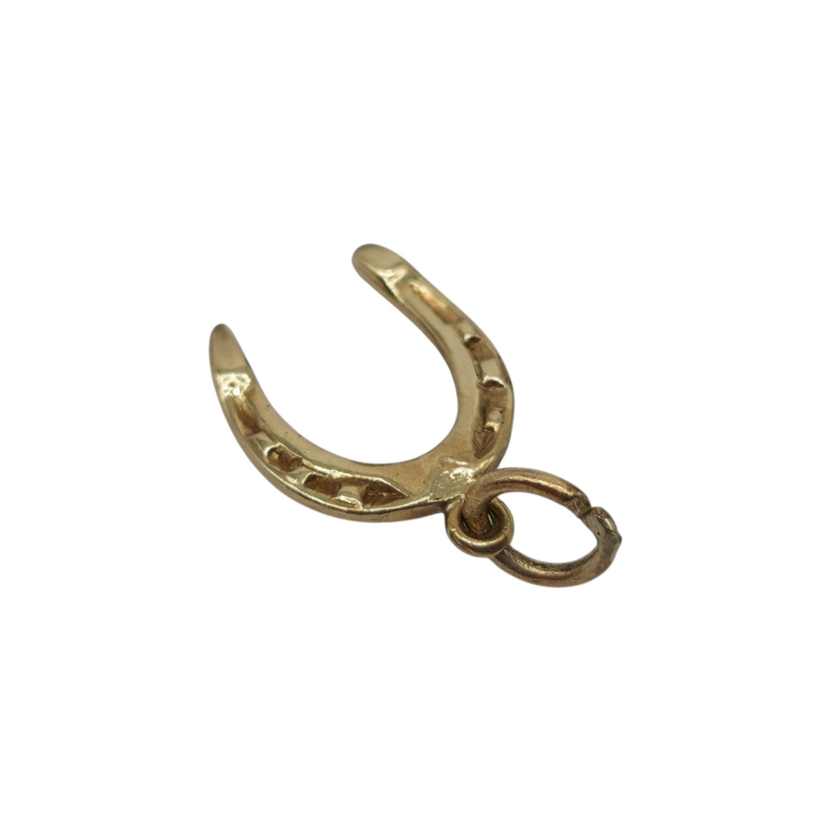 9ct 375 Yellow Gold Horseshoe Charm 1990 L 1.1 cm 0.5 g.