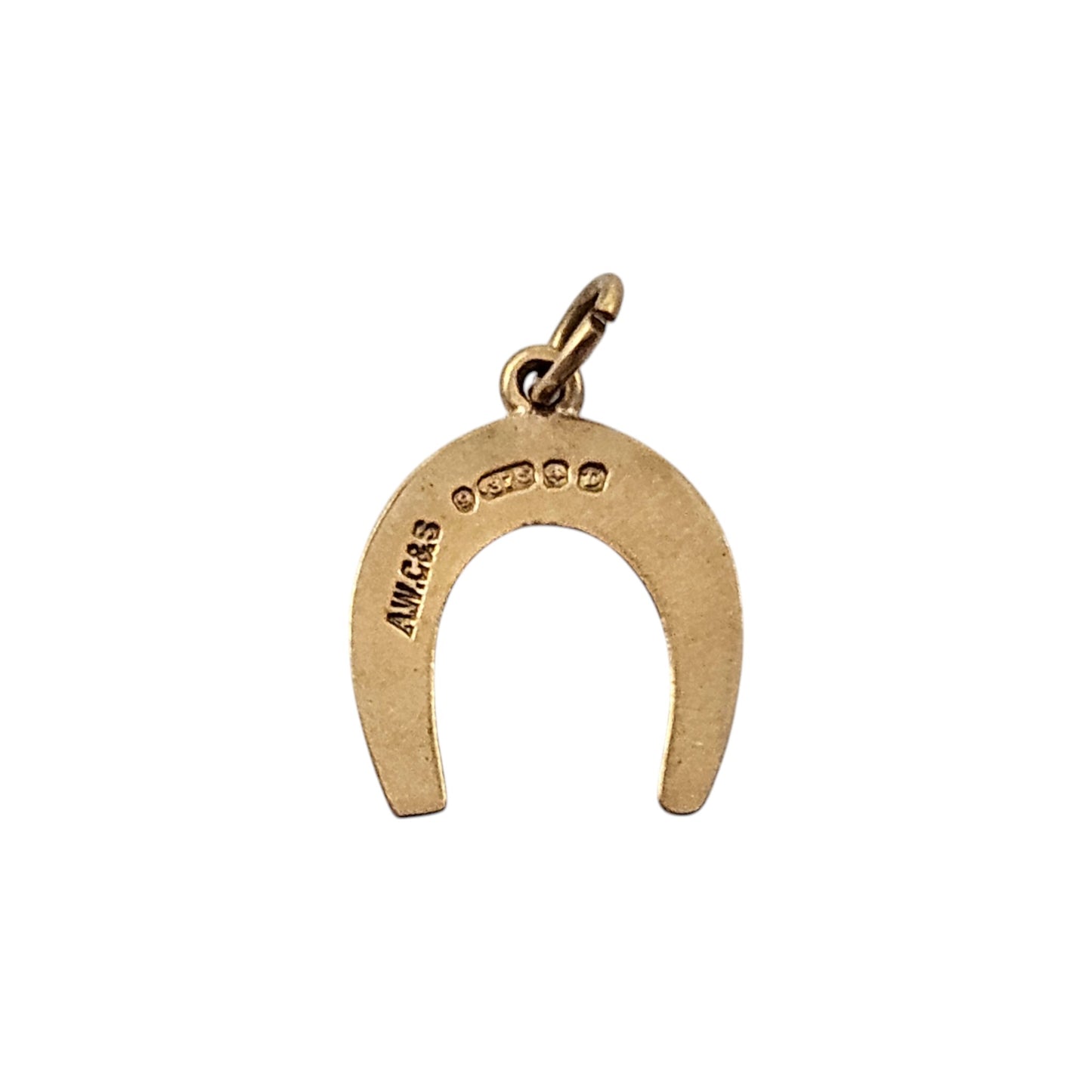9ct 375 Yellow Gold Horseshoe Charm 1953 L 1.3 cm 1.1 g.
