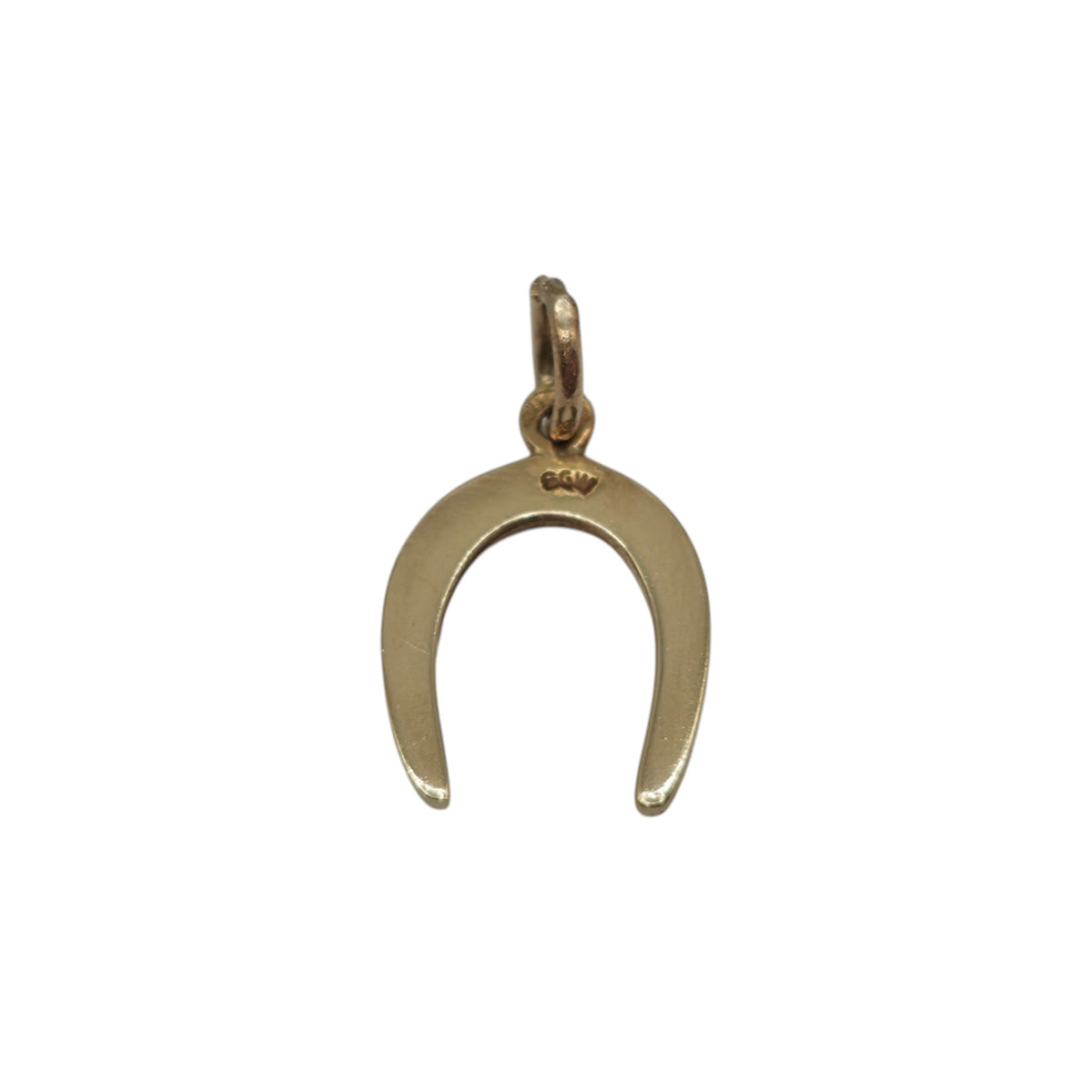 9ct 375 Yellow Gold Horseshoe Charm 1990 L 1.1 cm 0.5 g.