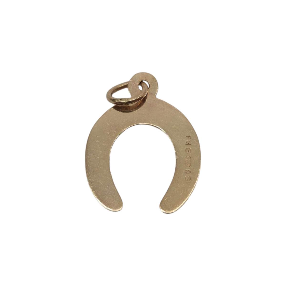 9ct 375 Yellow Gold Horseshoe Charm 1980 L 1.2 cm 0.3 g.