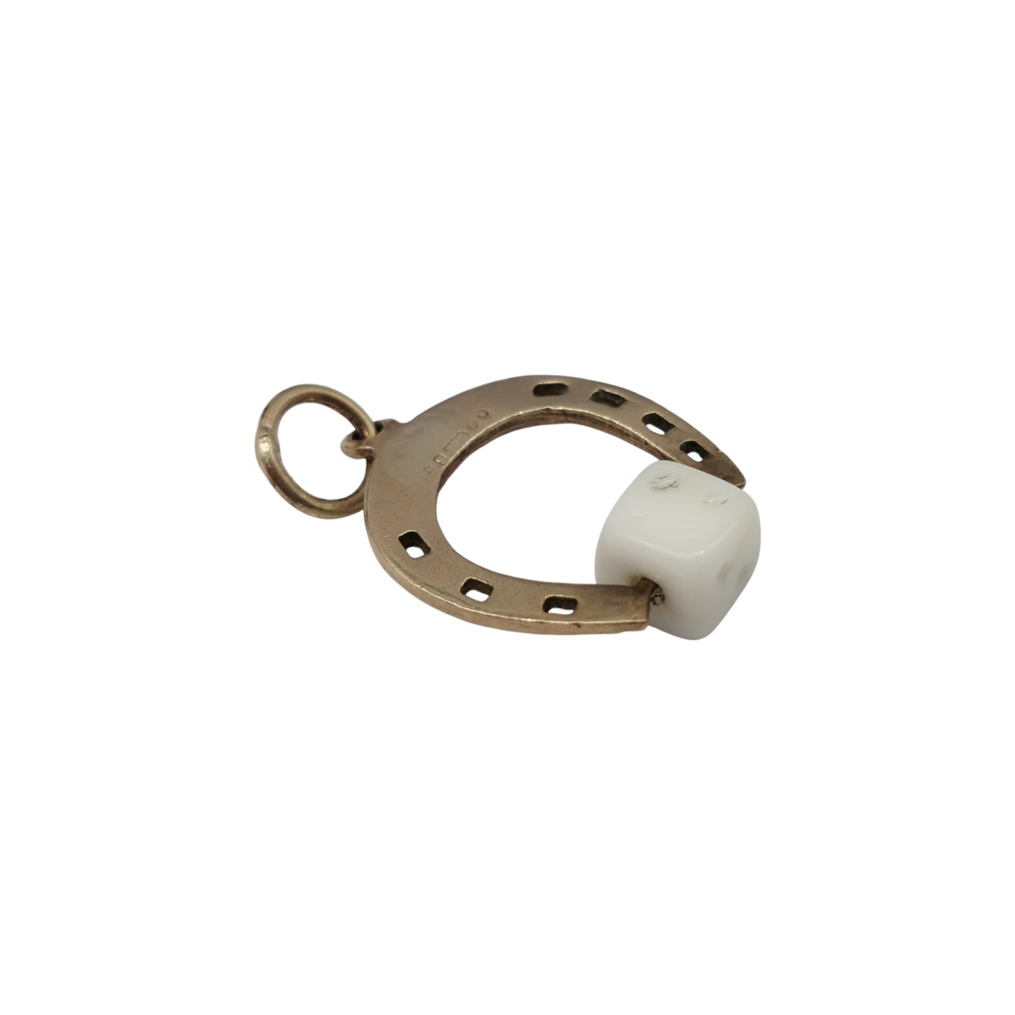 9ct 375 Yellow Gold Horseshoe Lucky Charm 1970 L 1.6 cm 1.1 g.