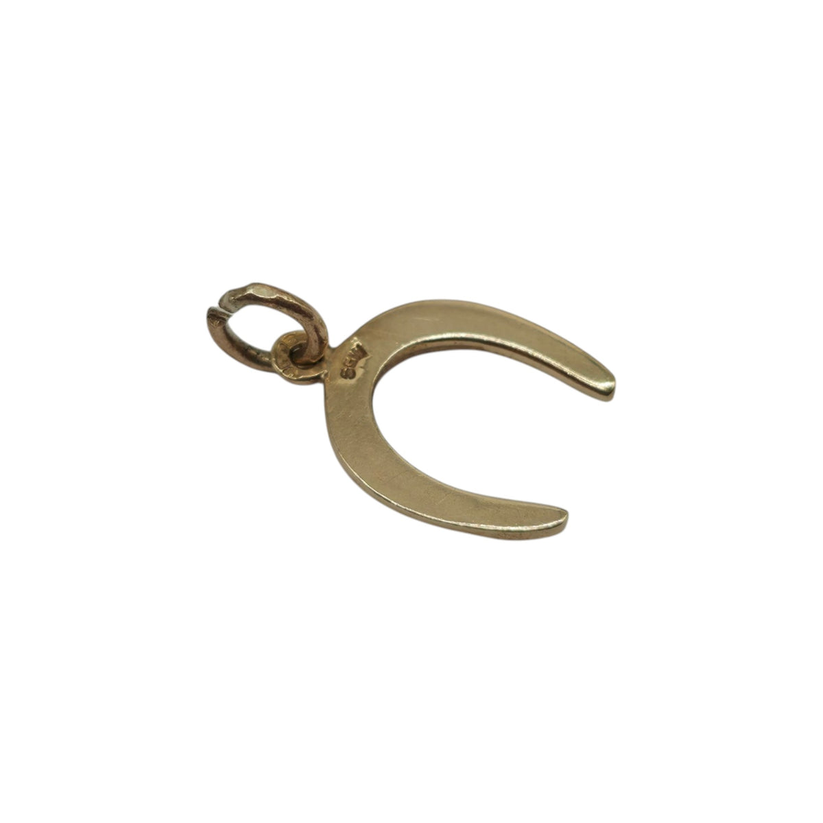 9ct 375 Yellow Gold Horseshoe Charm 1990 L 1.1 cm 0.5 g.