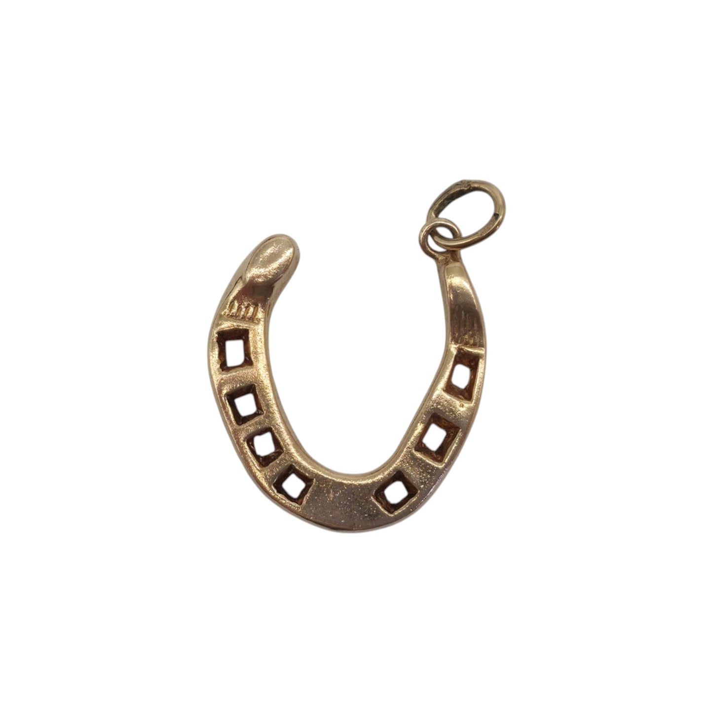 9ct 375 Yellow Gold Horseshoe Charm 1969 L 2.1 cm 3.4 g.