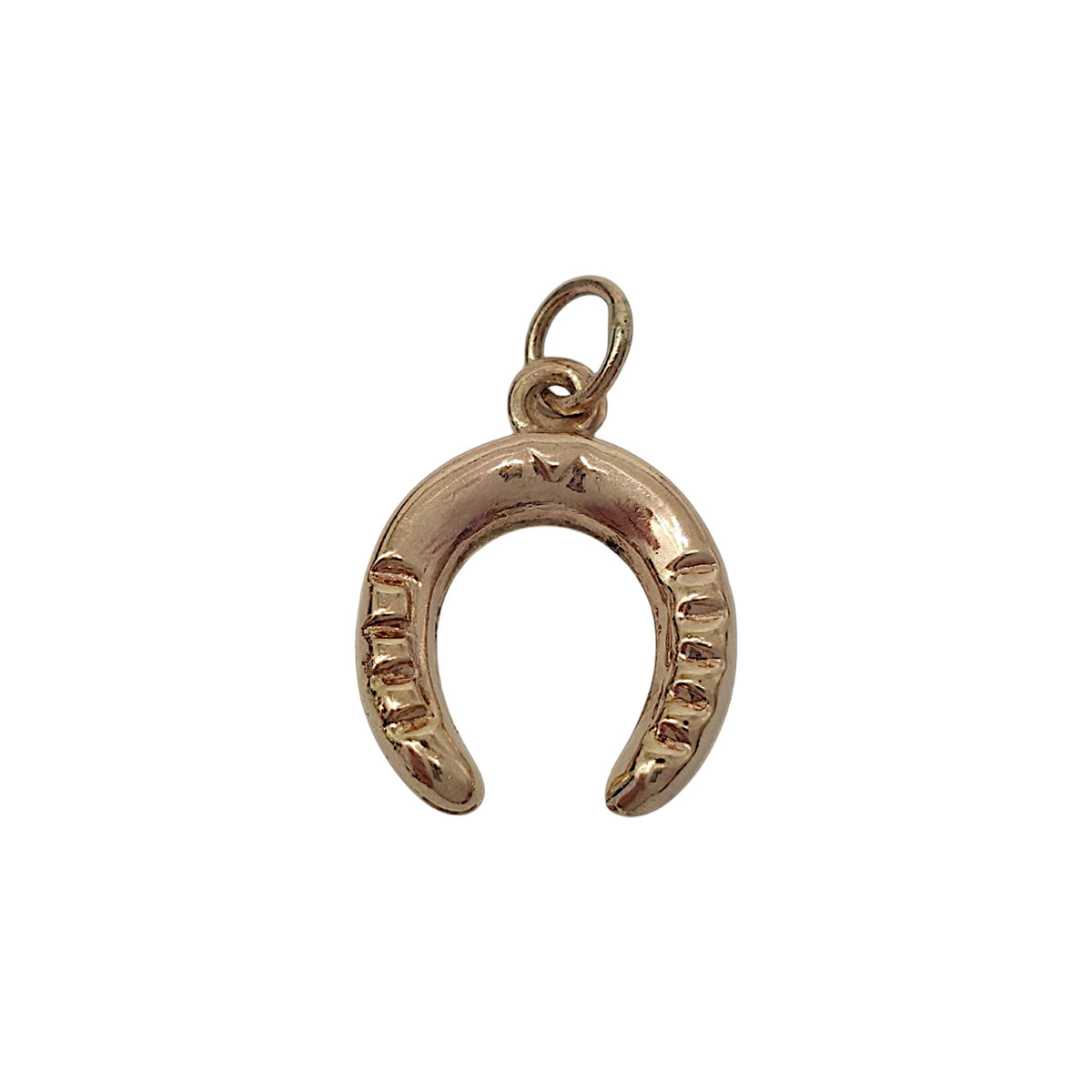 9ct 375 Yellow Gold Horseshoe Charm 1980 L 1.2 cm 0.3 g.