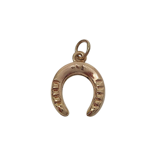 9ct 375 Yellow Gold Horseshoe Charm 1980 L 1.2 cm 0.3 g.