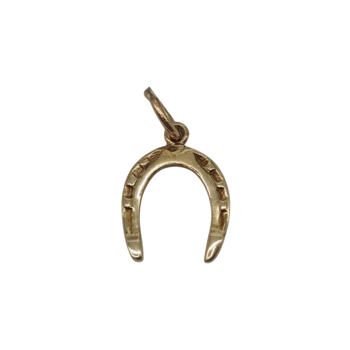9ct 375 Yellow Gold Horseshoe Charm 1990 L 1.1 cm 0.5 g.