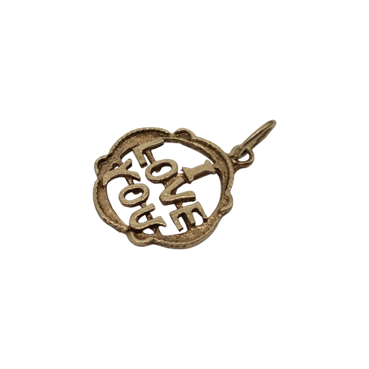 9ct 375 Yellow Gold "I Love You" Charm 1974 L 1.7 cm 1.3 g.