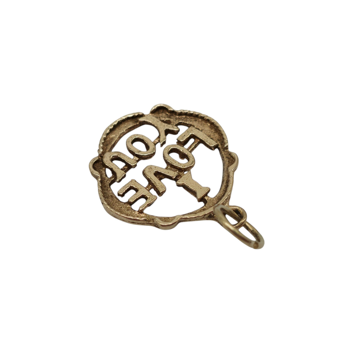 9ct 375 Yellow Gold "I Love You" Charm 1974 L 1.7 cm 1.3 g.