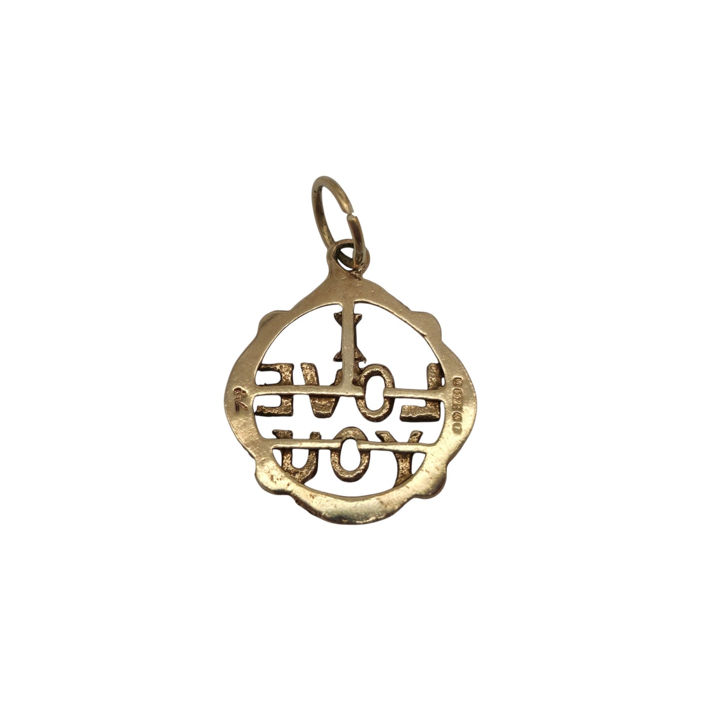 9金 375 イエローゴールド 「I Love You」チャーム 1974年製 長さ1.7cm 1.3g