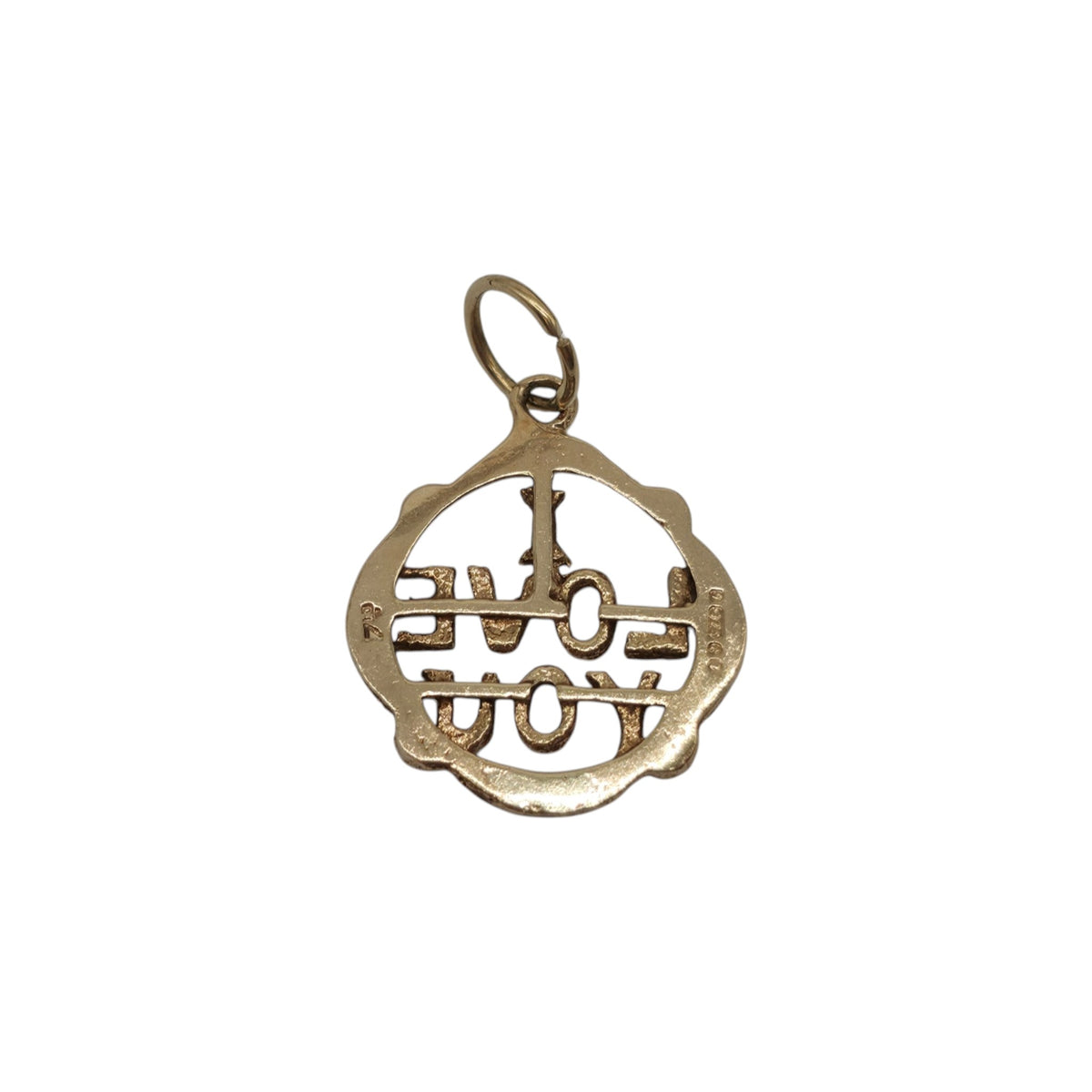 9ct 375 Yellow Gold "I Love You" Charm 1974 L 1.7 cm 1.3 g.