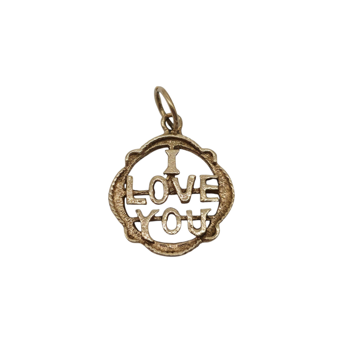 9ct 375 Yellow Gold "I Love You" Charm 1974 L 1.7 cm 1.3 g.