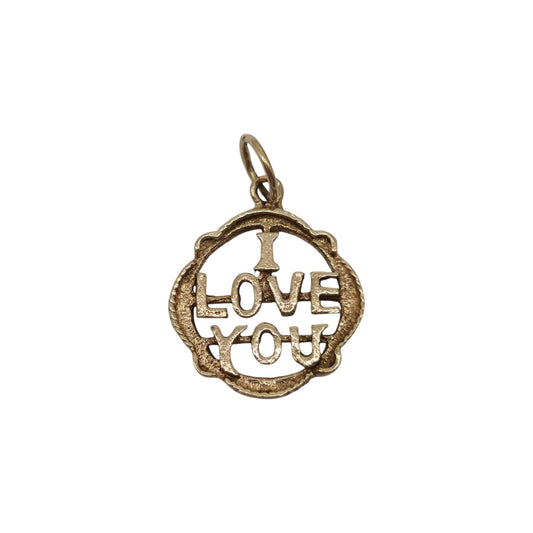9ct 375 Yellow Gold "I Love You" Charm 1974 L 1.7 cm 1.3 g.