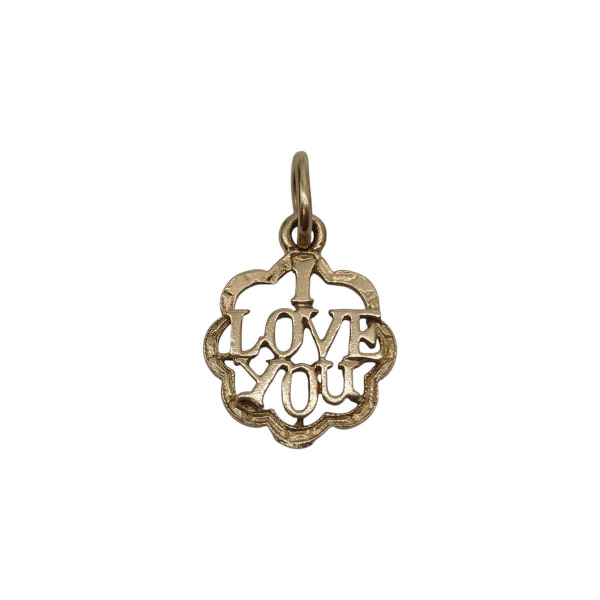 9ct 375 Yellow Gold "I Love You" Charm 1972 L 1.4 cm 1.1 g.