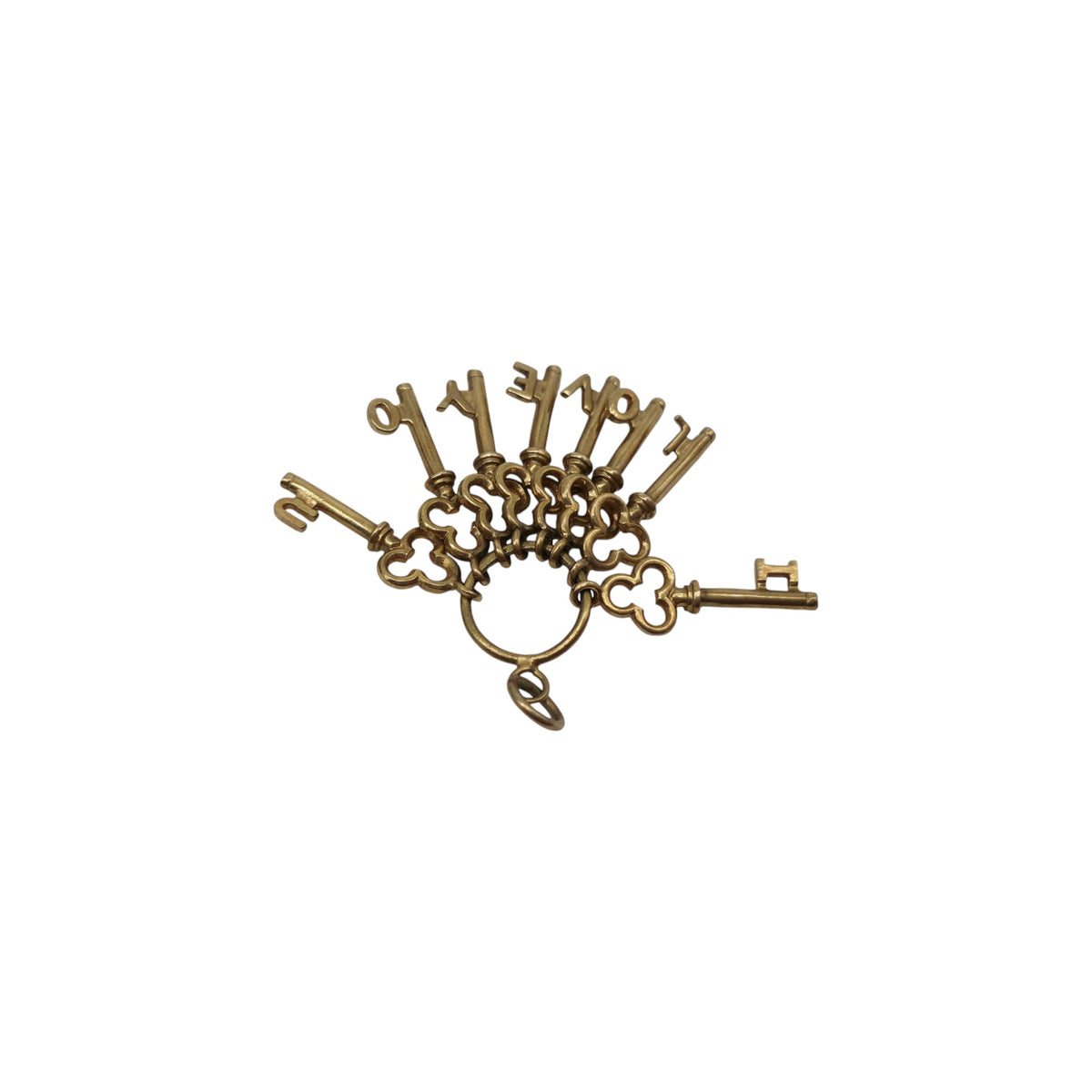 9ct 375 Yellow Gold Bundle Of "I Love You" Keys Charm 1971 L 2.5 cm 3.5 g.