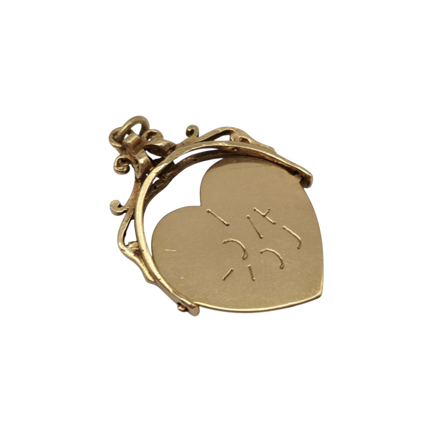 9ct 375 Yellow Gold "I Love You" Spinner Charm 1973 L 2.5 cm 2.9 g.