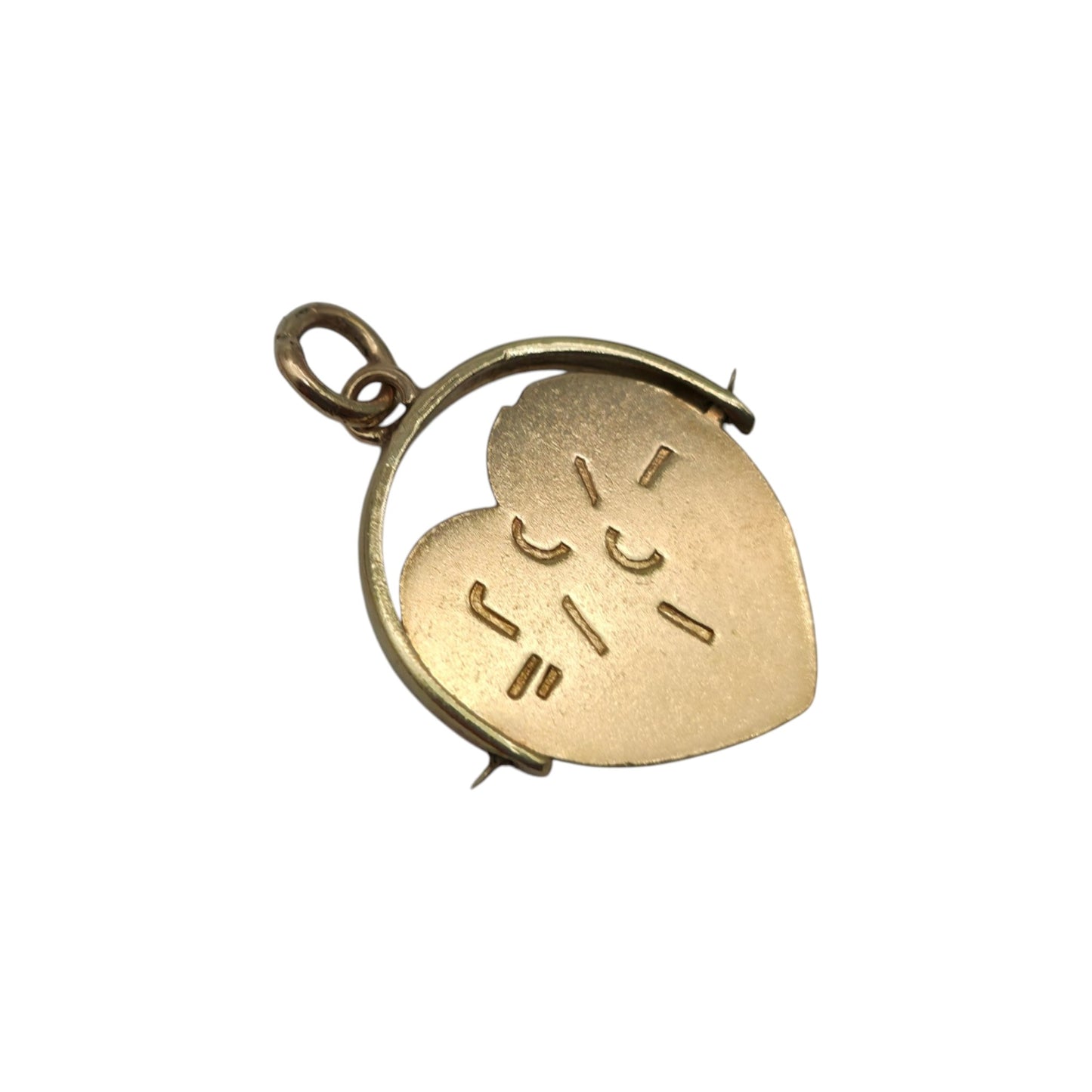 Chester 9ct 375 Yellow Gold "I Love You" Spinner Charm 1960 L 1.5 cm 0.9 g.