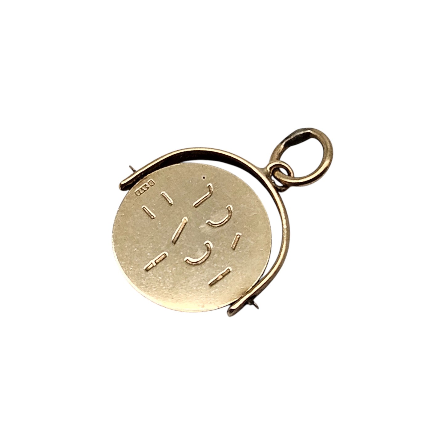 9ct 375 Yellow Gold "I Love You" Spinner Charm 1966 L 1.4 cm 1.0 g.