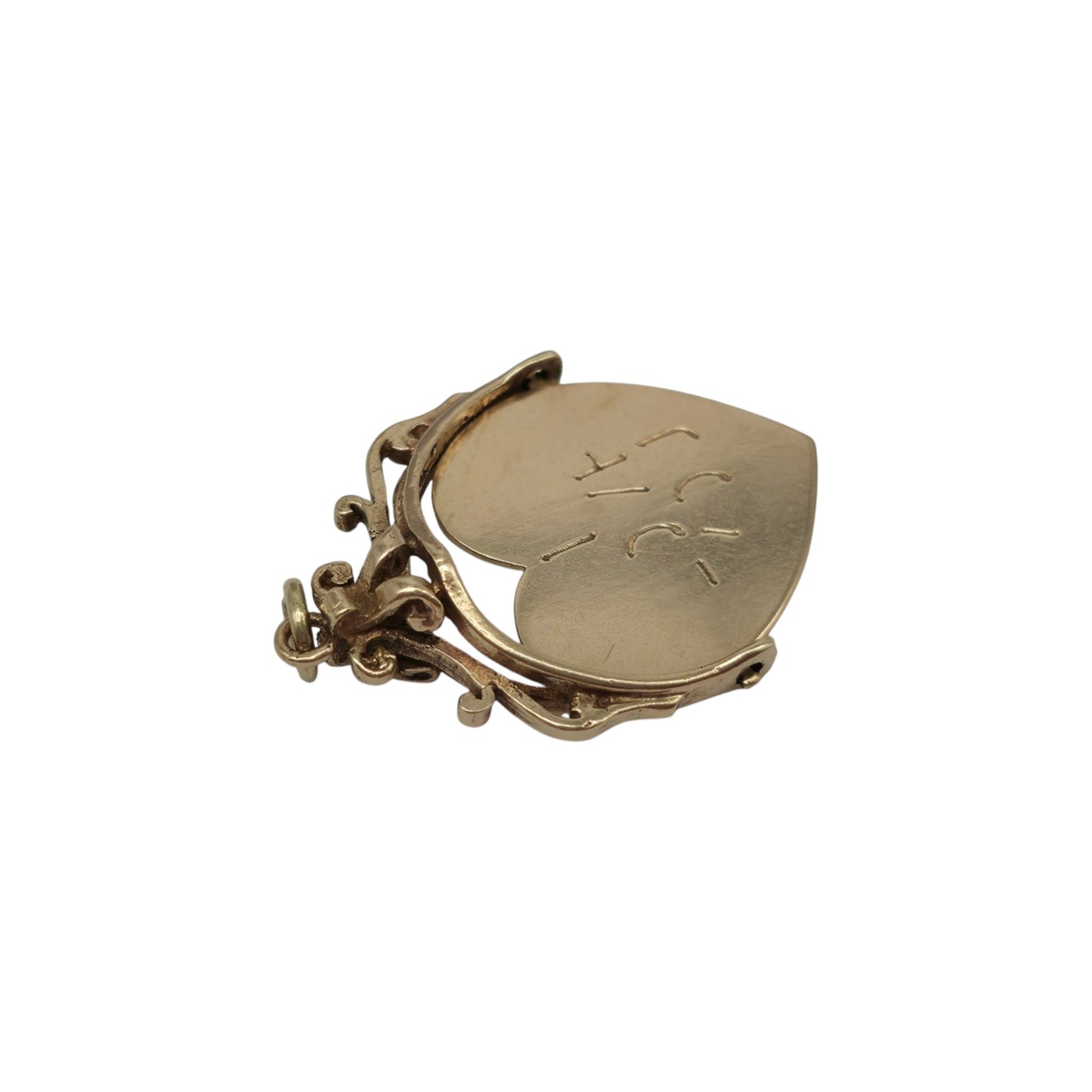 9ct 375 Yellow Gold "I Love You" Spinner Charm 1973 L 2.5 cm 2.9 g.