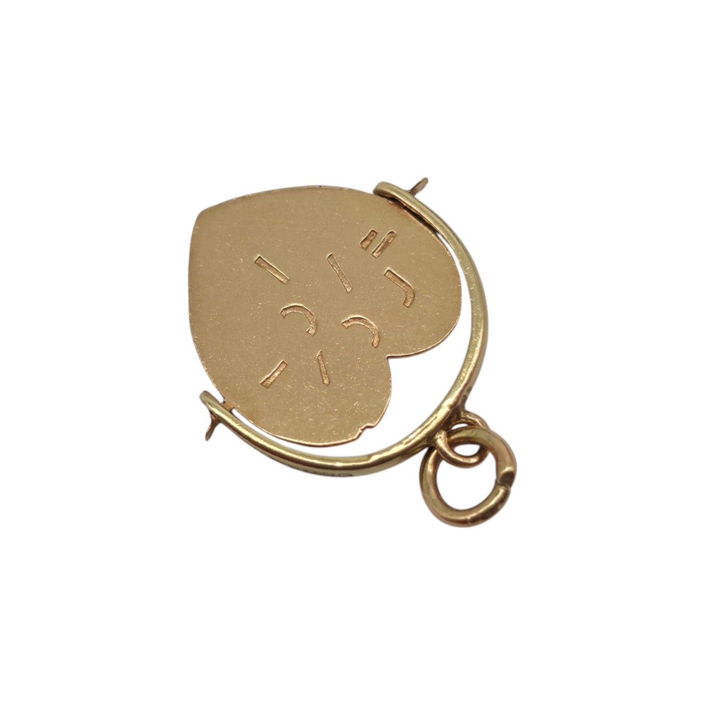 Chester 9ct 375 Yellow Gold "I Love You" Spinner Charm 1960 L 1.5 cm 0.9 g.