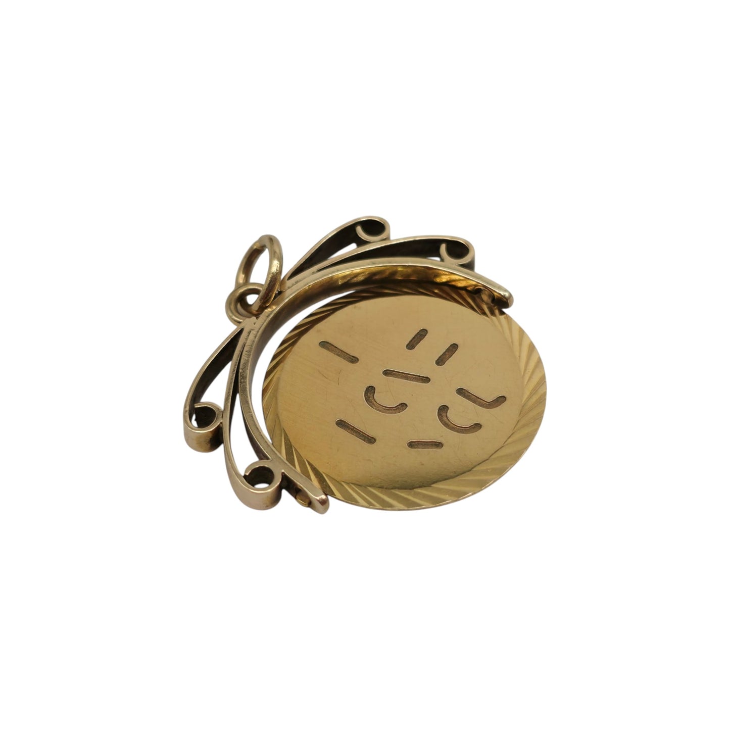 Fancy 9ct 375 Yellow Gold "I Love You" Spinner Charm L 2.1 cm 3.2 g.