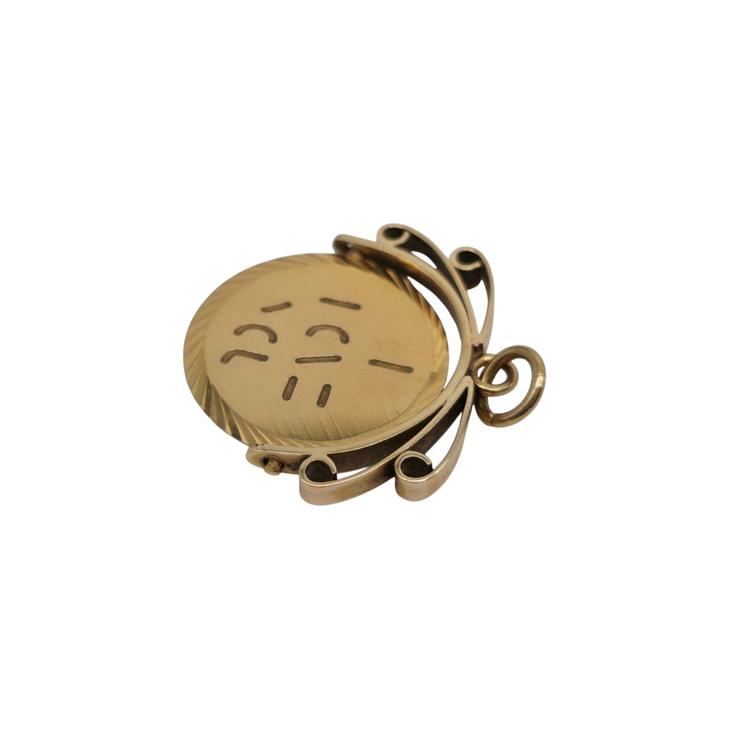 Fancy 9ct 375 Yellow Gold "I Love You" Spinner Charm L 2.1 cm 3.2 g.