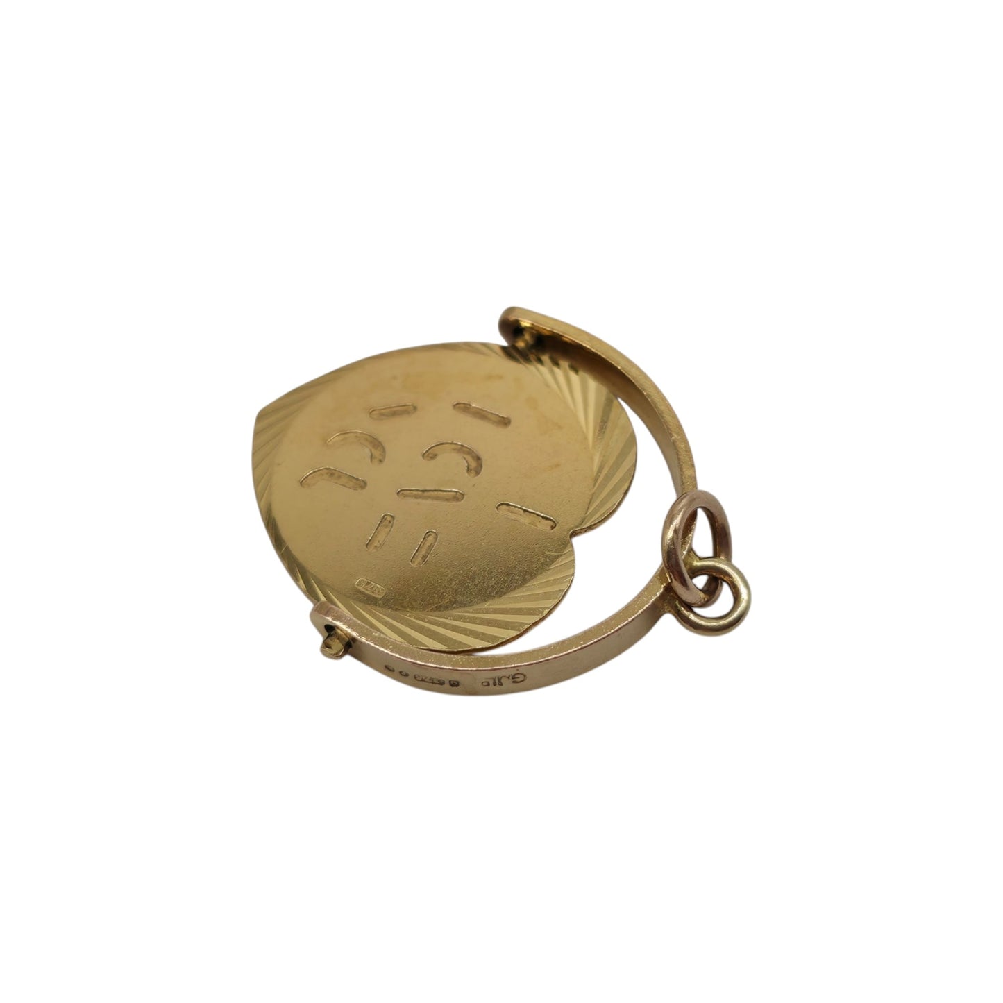 Georg Jensen 9ct 375 Yellow Gold "I Love You" Spinner Charm 1973 L 2.1 cm 2.0 g.
