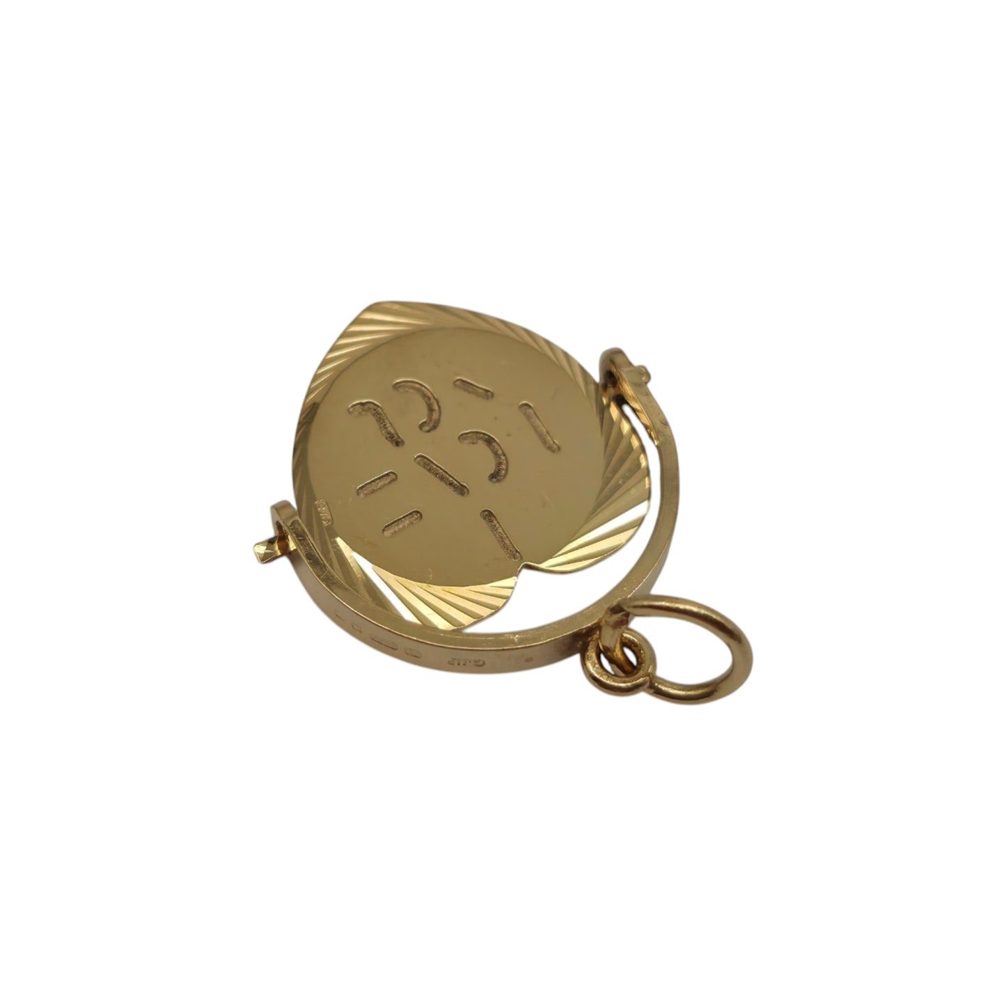 Georg Jensen 9ct 375 Yellow Gold "I Love You" Spinner Charm 1980 L 1.6 cm 1.2 g.