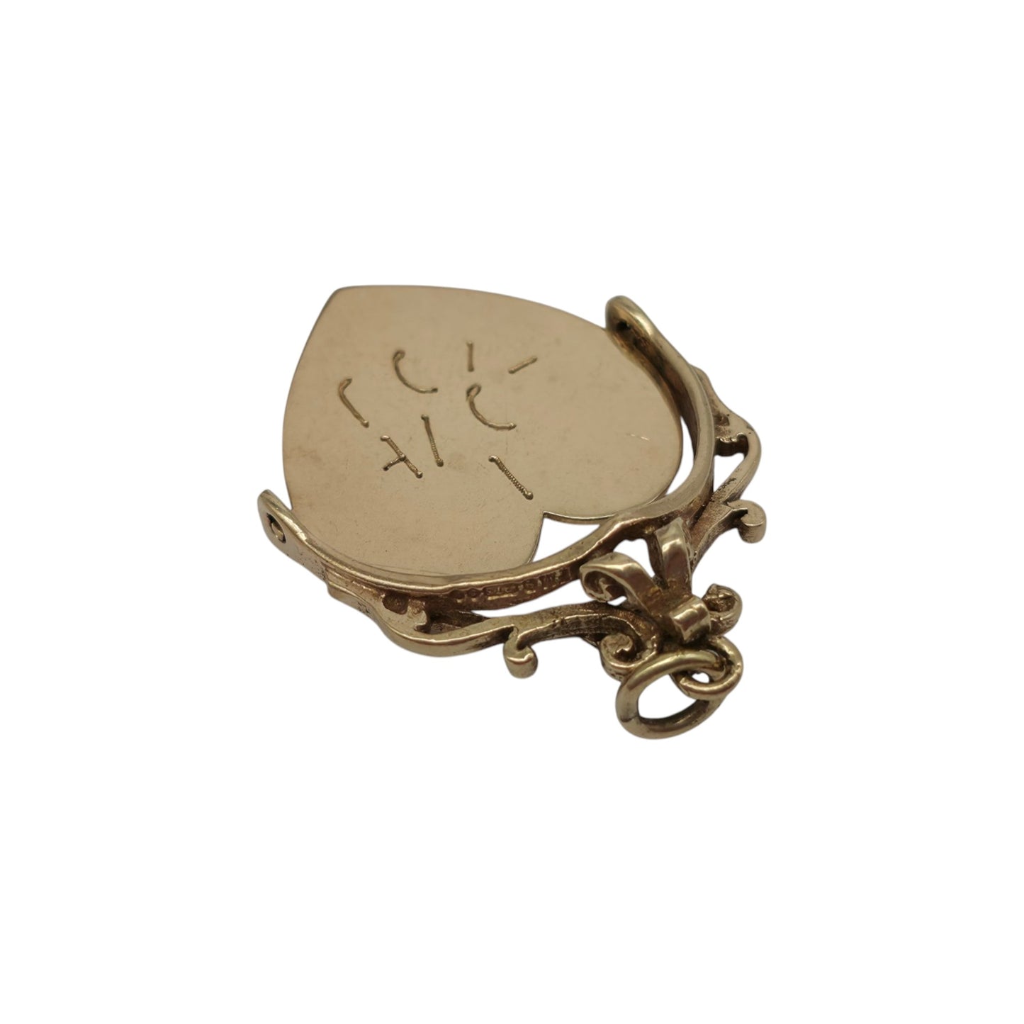 9ct 375 Yellow Gold "I Love You" Spinner Charm 1973 L 2.5 cm 2.9 g.