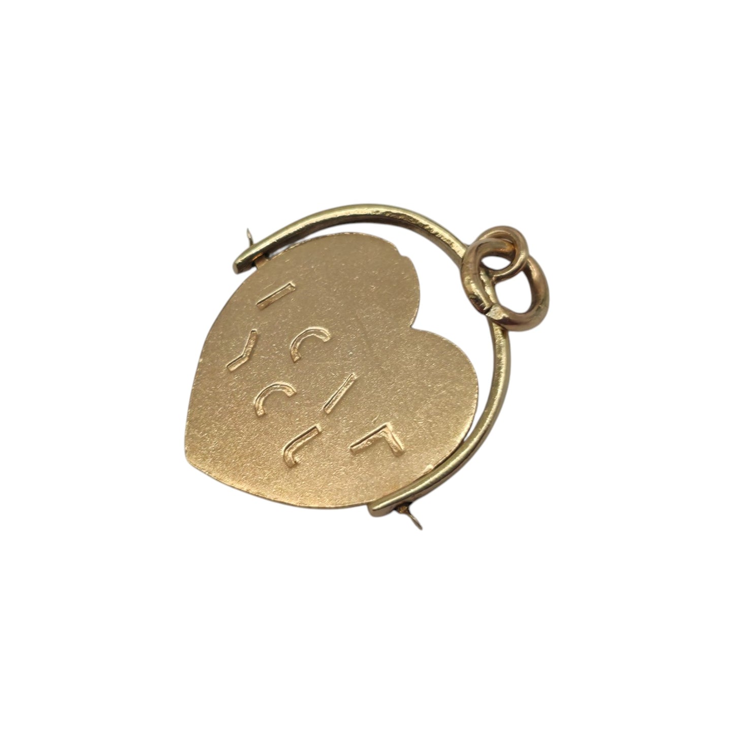 Chester 9ct 375 Yellow Gold "I Love You" Spinner Charm 1960 L 1.5 cm 0.9 g.