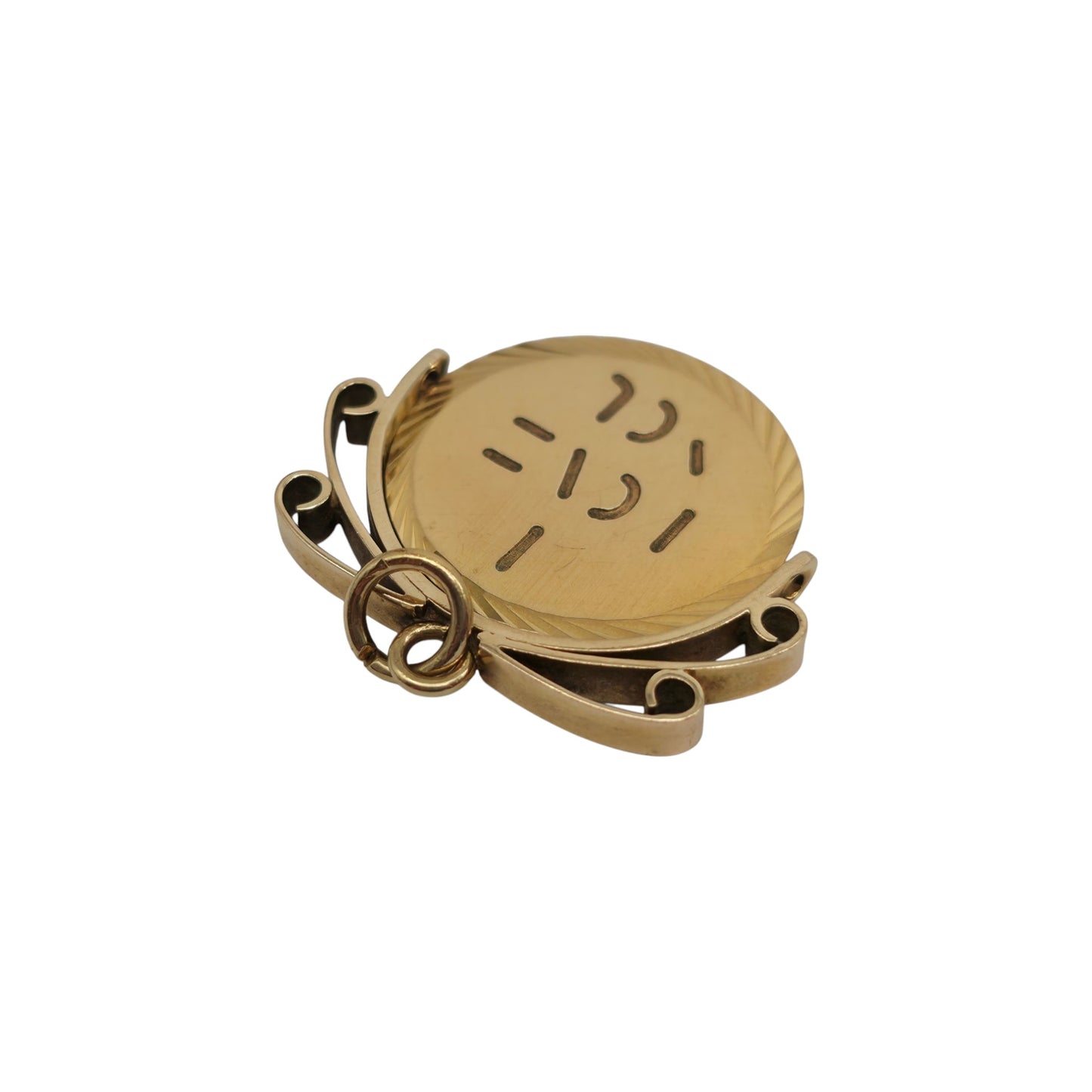 Fancy 9ct 375 Yellow Gold "I Love You" Spinner Charm L 2.1 cm 3.2 g.
