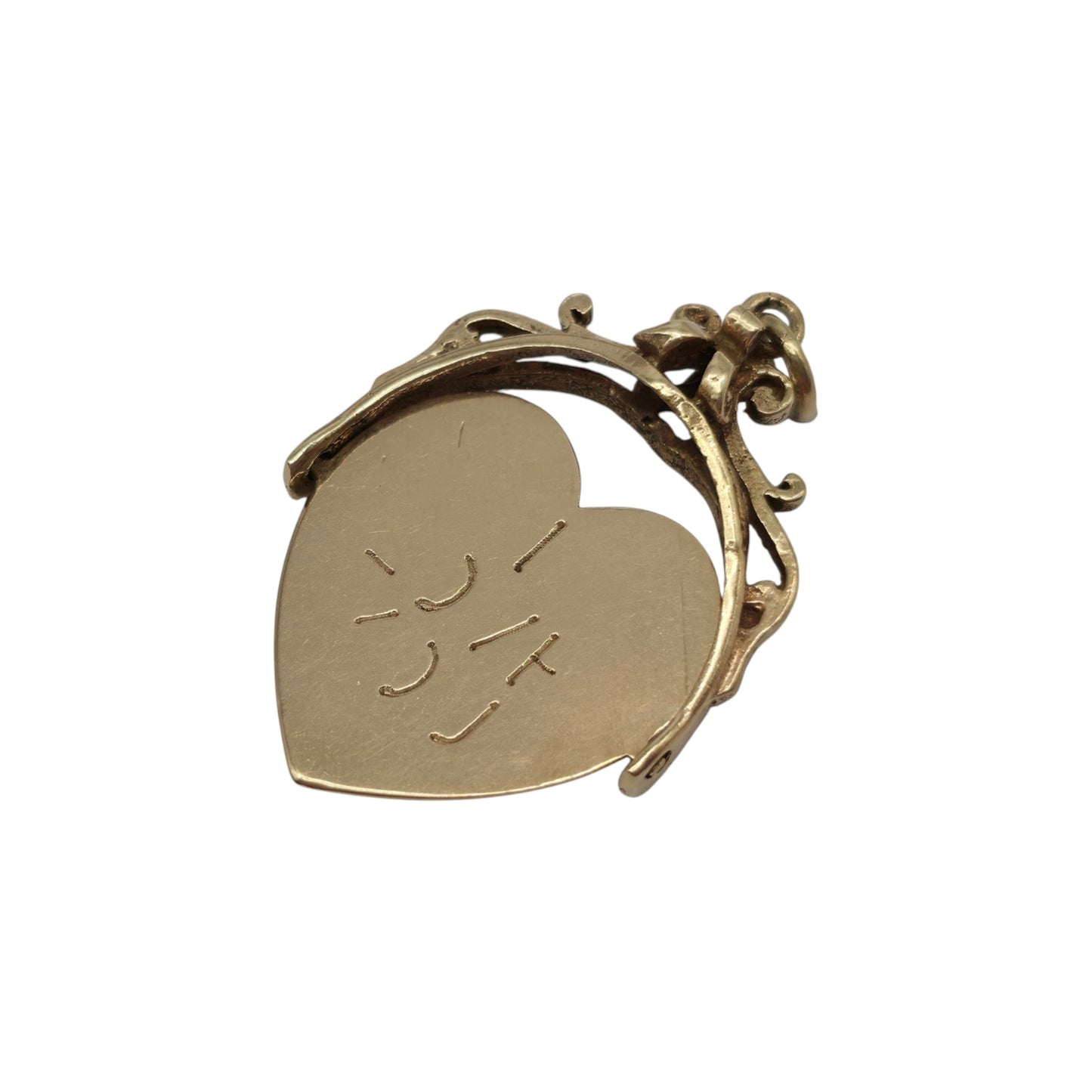 9ct 375 Yellow Gold "I Love You" Spinner Charm 1973 L 2.5 cm 2.9 g.