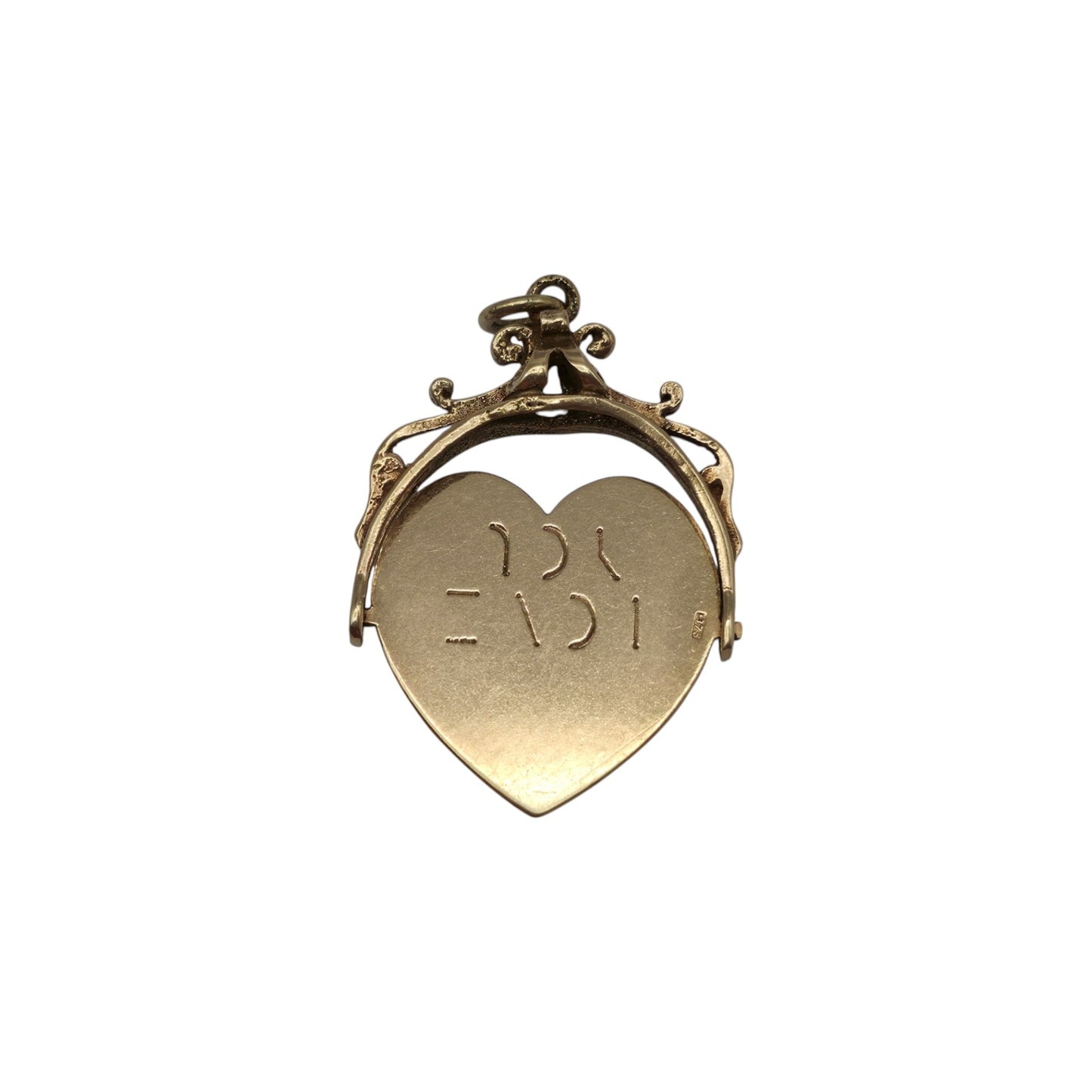 9ct 375 Yellow Gold "I Love You" Spinner Charm 1973 L 2.5 cm 2.9 g.