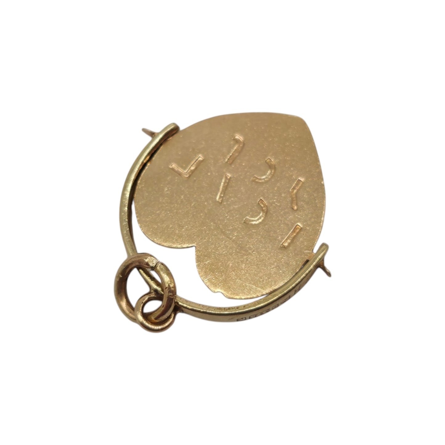 Chester 9ct 375 Yellow Gold "I Love You" Spinner Charm 1960 L 1.5 cm 0.9 g.