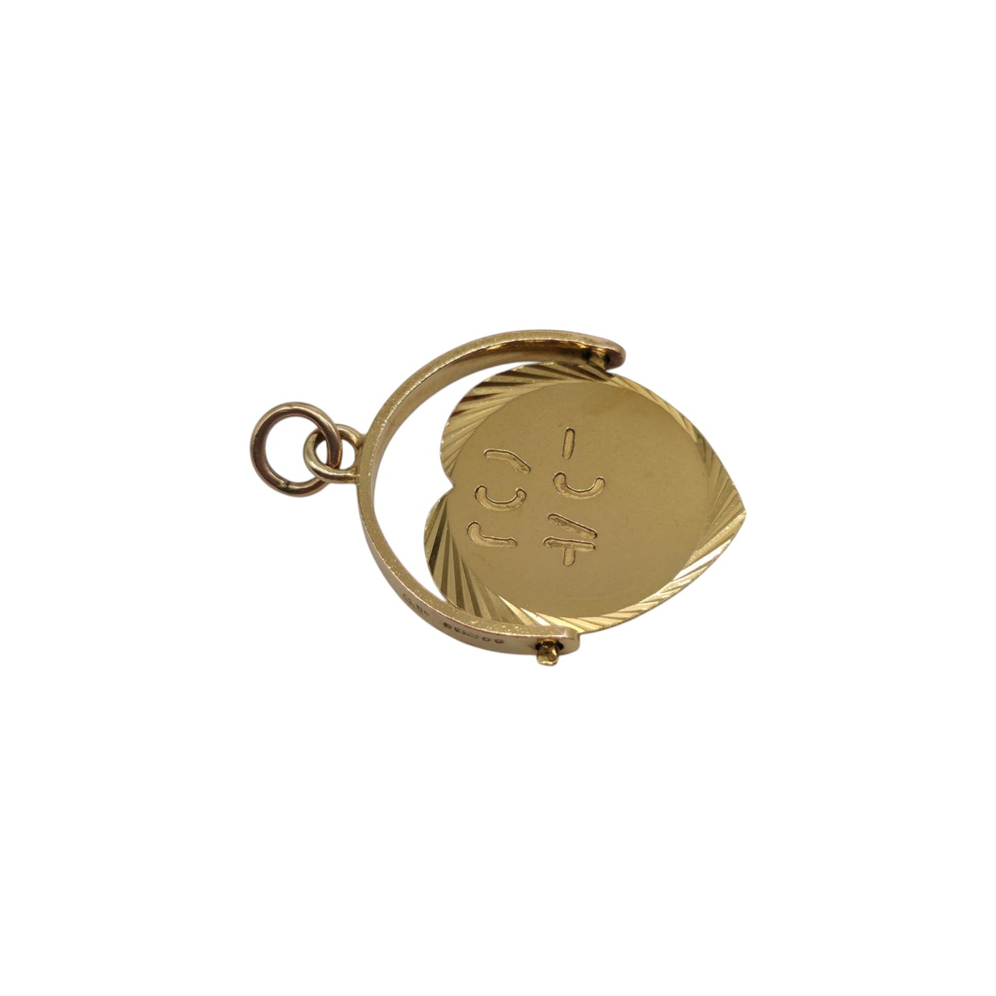 Georg Jensen 9ct 375 Yellow Gold "I Love You" Spinner Charm 1973 L 2.1 cm 2.0 g.