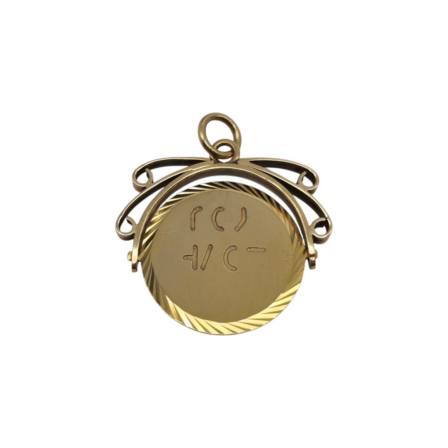 Fancy 9ct 375 Yellow Gold "I Love You" Spinner Charm L 2.1 cm 3.2 g.