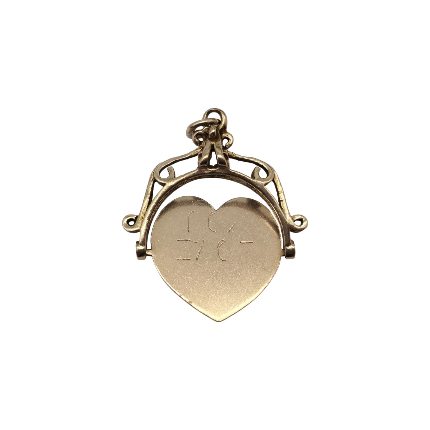9ct 375 Yellow Gold "I Love You" Spinner Charm 1979 L 2.4 cm 2.7 g.