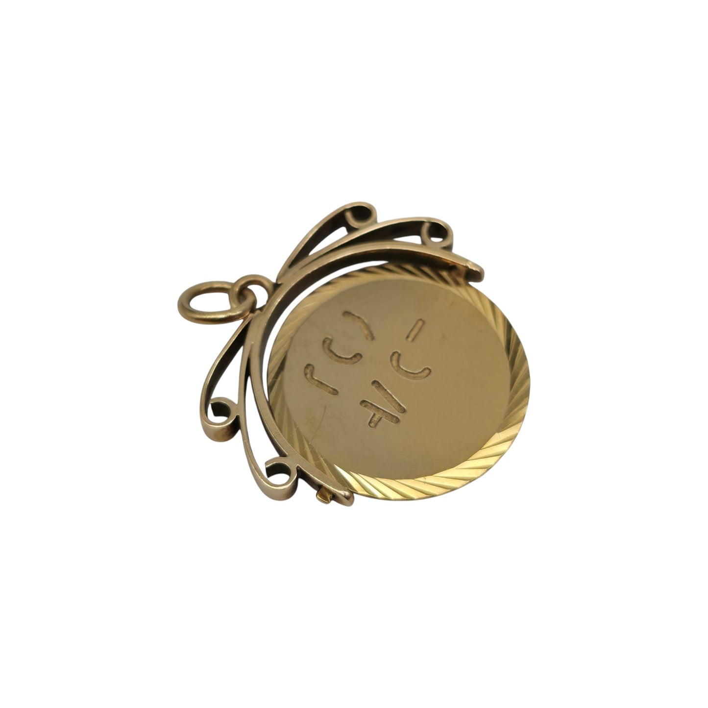 Fancy 9ct 375 Yellow Gold "I Love You" Spinner Charm L 2.1 cm 3.2 g.