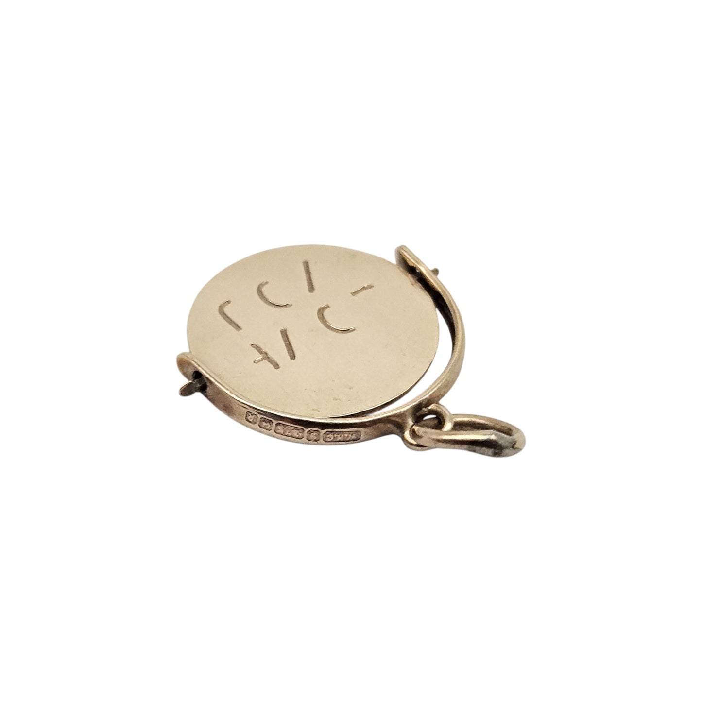 9ct 375 Yellow Gold "I Love You" Spinner Charm 1966 L 1.4 cm 1.0 g.