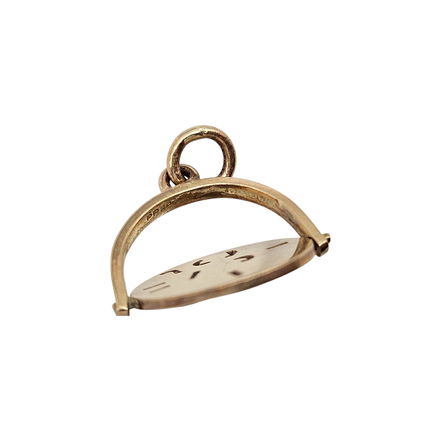9ct 375 Yellow Gold "I Love You" Spinner Charm 1966 L 1.4 cm 1.5 g.