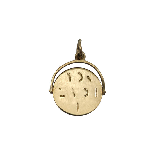 9ct 375 Yellow Gold "I Love You" Spinner Charm c.1970 L 1.4 cm 0.9 g.