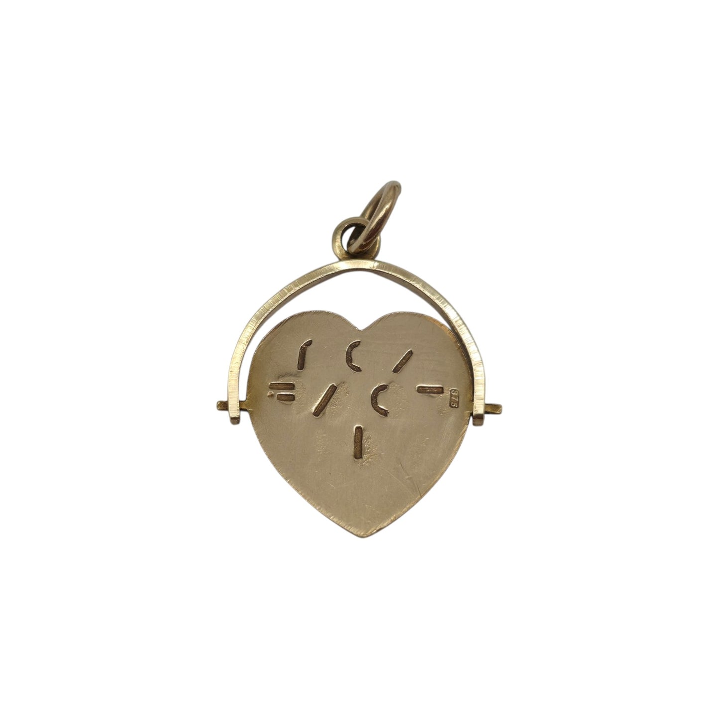 9ct 375 Yellow Gold "I Love You" Spinner Charm 1977 L 1.6 cm 1.2 g.