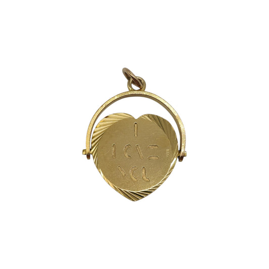 Georg Jensen 9ct 375 Yellow Gold "I Love You" Spinner Charm 1973 L 2.1 cm 2.0 g.
