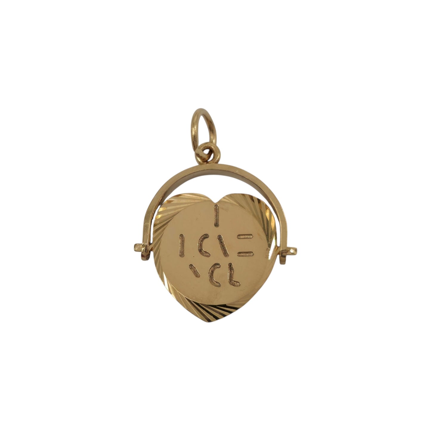 Georg Jensen 9ct 375 Yellow Gold "I Love You" Spinner Charm 1980 L 1.6 cm 1.2 g.