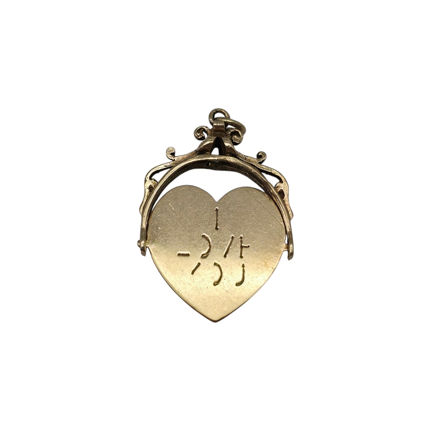 9ct 375 Yellow Gold "I Love You" Spinner Charm 1973 L 2.5 cm 2.9 g.