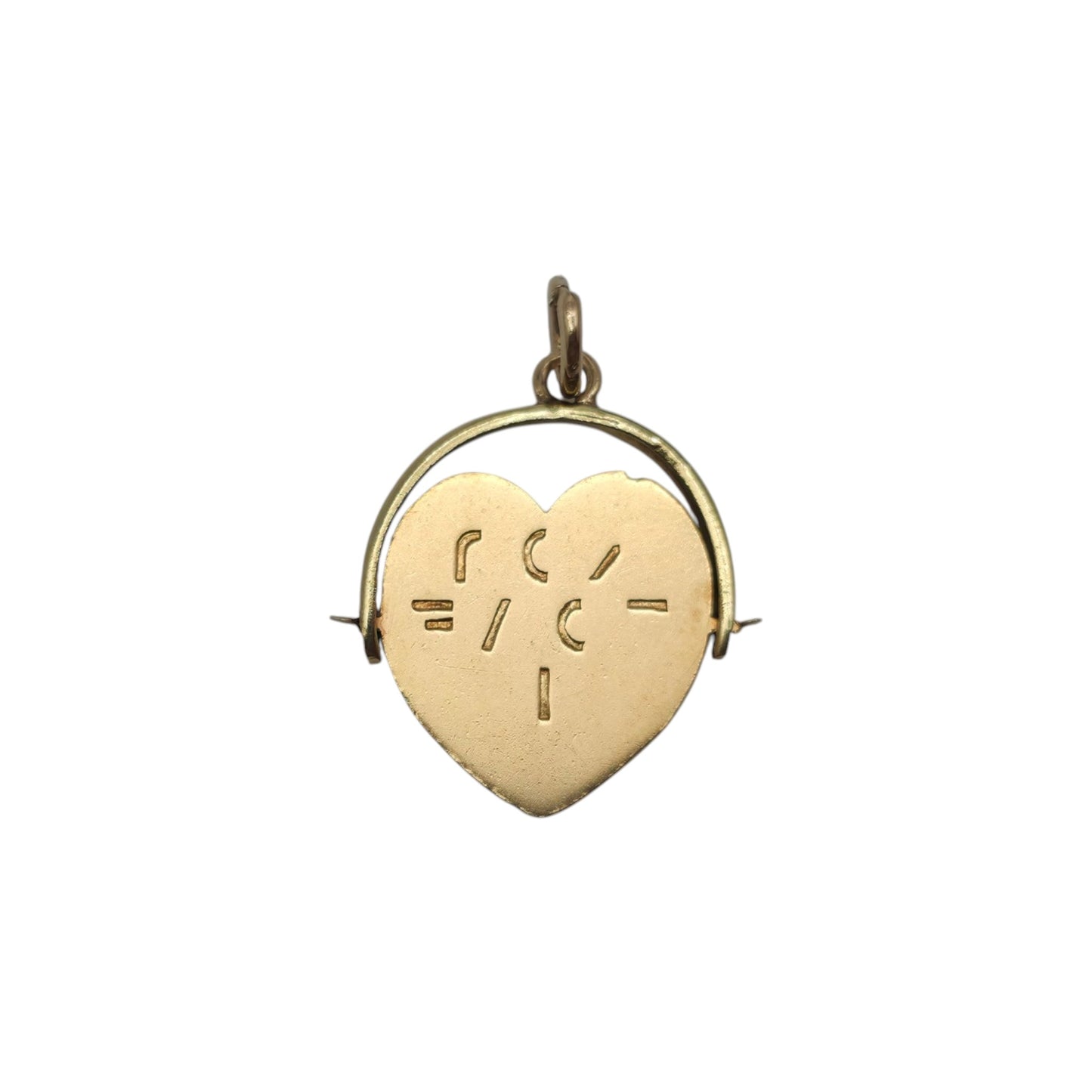 Chester 9ct 375 Yellow Gold "I Love You" Spinner Charm 1960 L 1.5 cm 0.9 g.