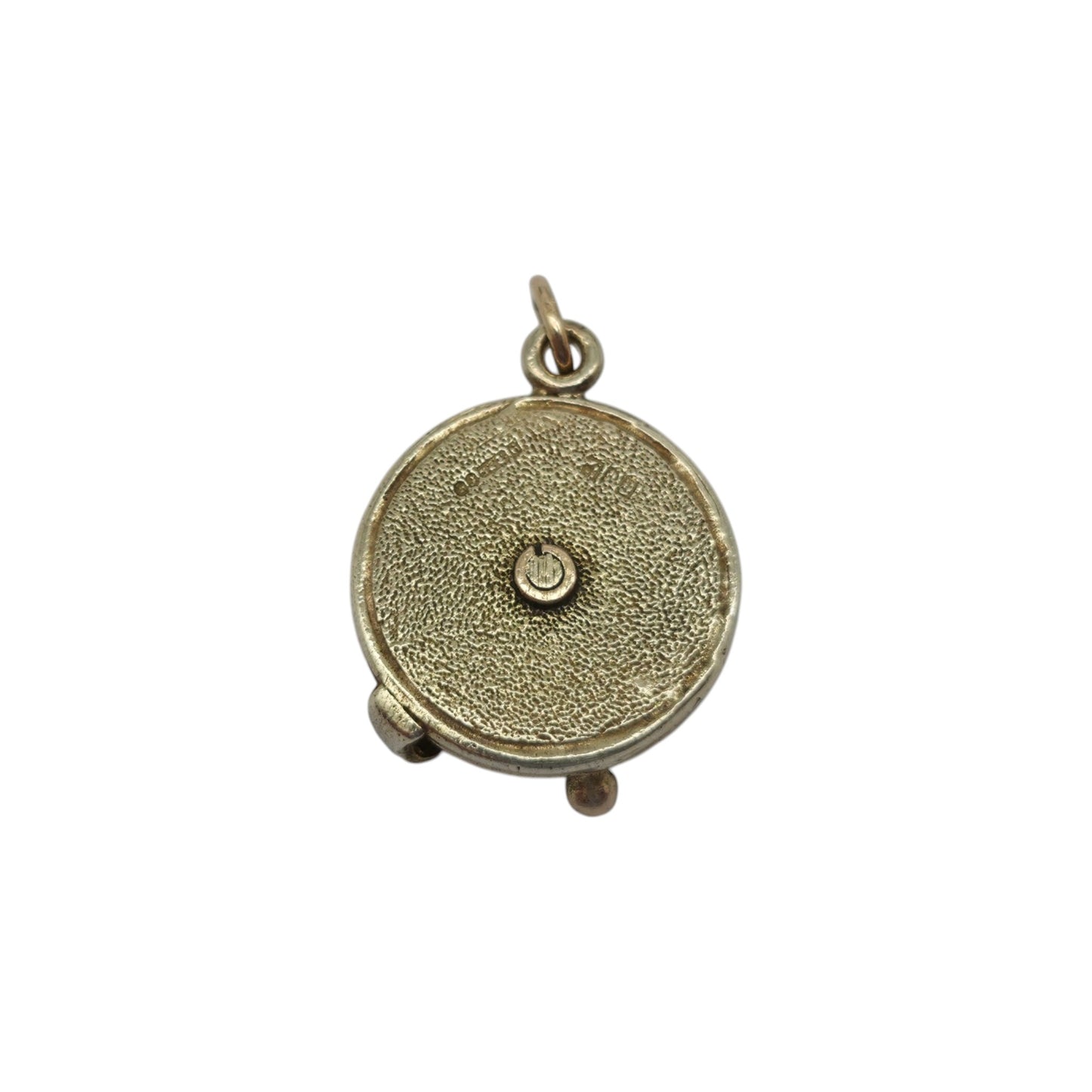 9ct 375 Yellow Gold & Enamel "2 Tel U I Love You" Telephone Charm 1961 L 1.5 cm 4.5 g.